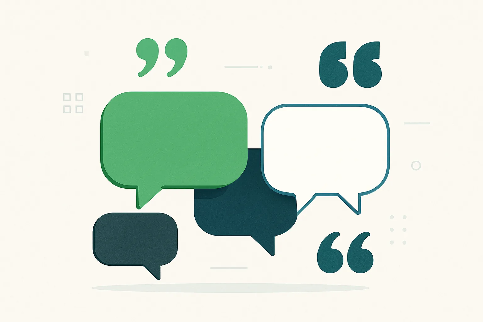 Bulles de dialogue abstraites pour témoignages clients