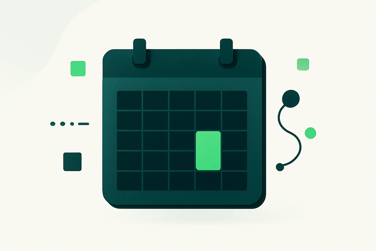 Illustration d'un agenda stylisé pour prise de rendez-vous en ligne