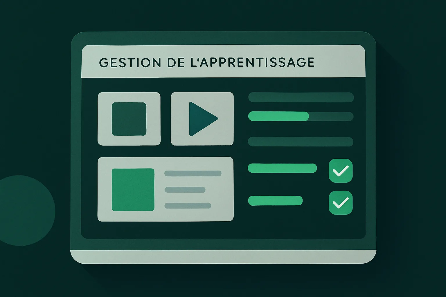 Tableau de bord digital illustrant la gestion et le suivi de formations professionnelles.