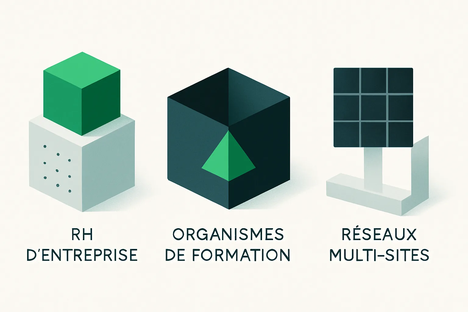 Illustration des trois usages de la plateforme Learning Suite