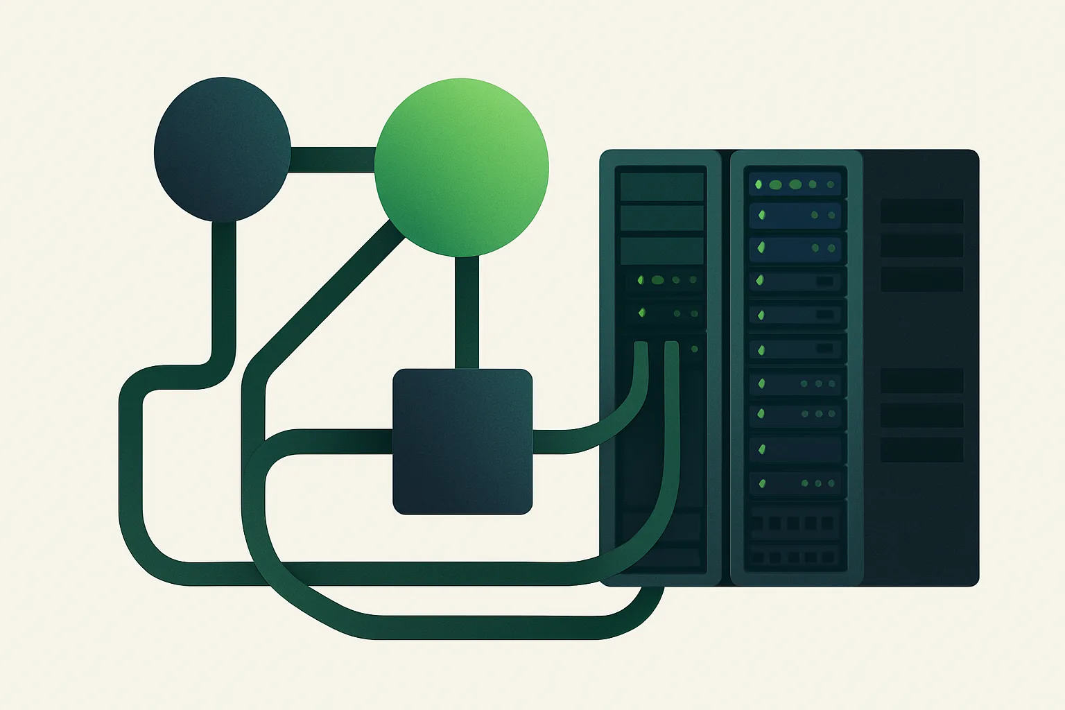 Illustration d'une infrastructure de réseau télécom critique moderne et épurée